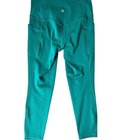 Athleta 2Pr Bundle leggings Sz S Black Green Capris Ankle Salutation Stash 7/8 - Picture 4 of 11